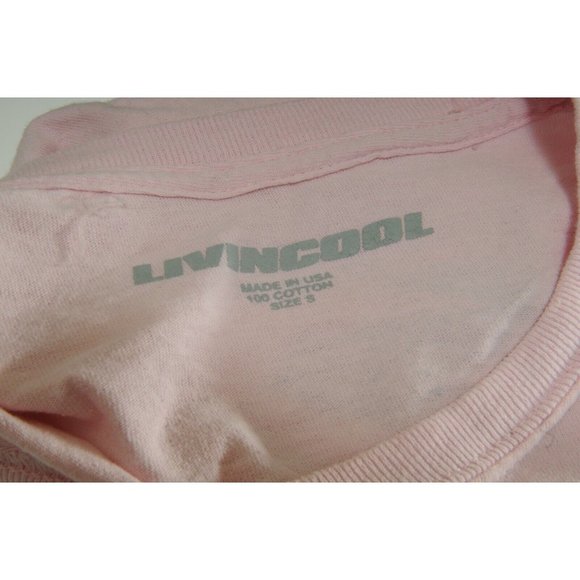 Livin Cool Womens The Webster Crop Top Small Pink Raw Hem Floral Palm Tree Shirt - Picture 9 of 10